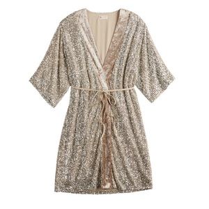 SO open front Sequin kimono duster (NWOT)
